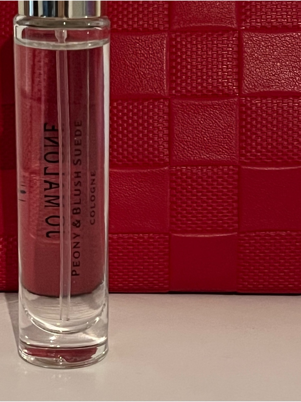 NWOT Red Checker Pouch with peony 10ml - Picture 2 of 2